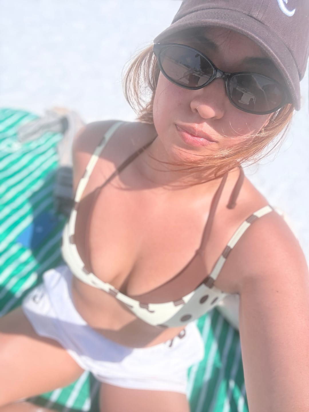 Customer photo review of Seamolly Contrast Color Polka Dot Print String Double Layer Bikini Set