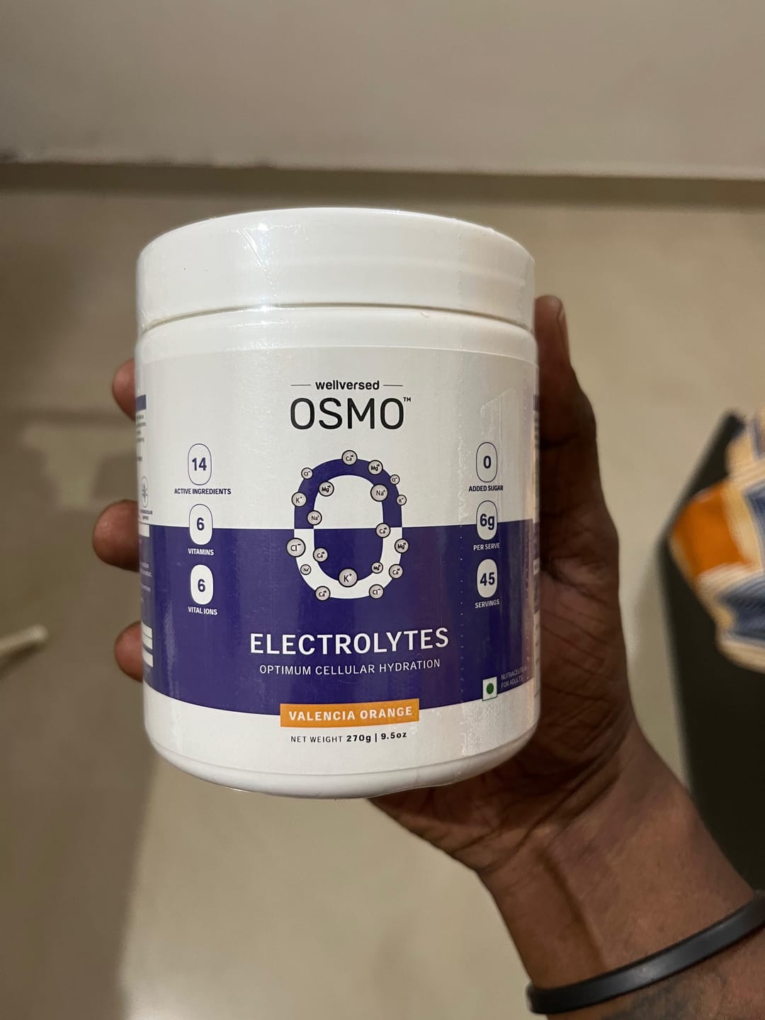 Customer photo review of OSMO - Electrolyte Hydration Blend (Advanced Salts + Taurine & Vitamins) | Valencia Orange Flavour (270g, 45 servings)