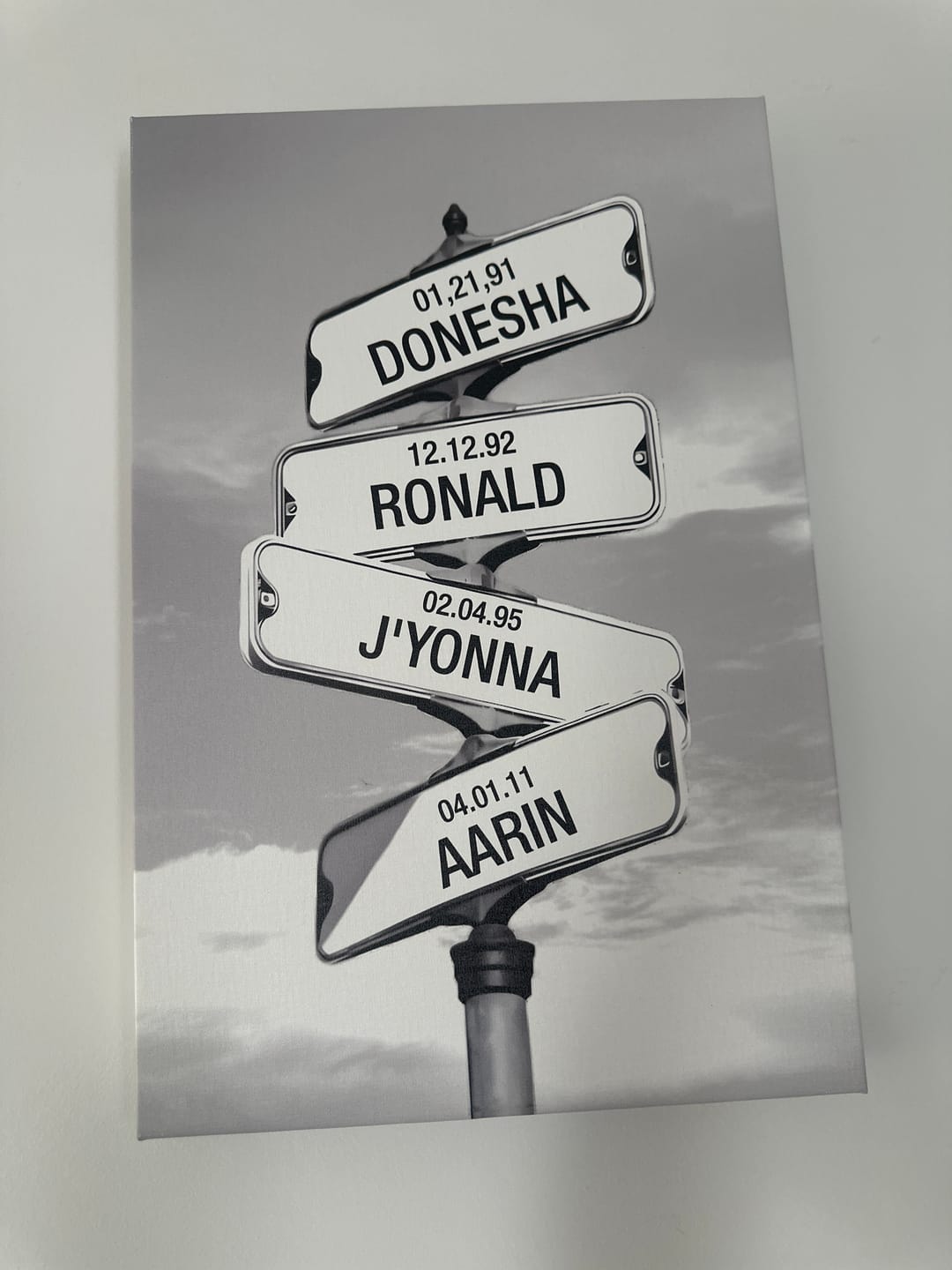 Customer photo review of My Street Sign Custom Children Names Personalized Canvas Print