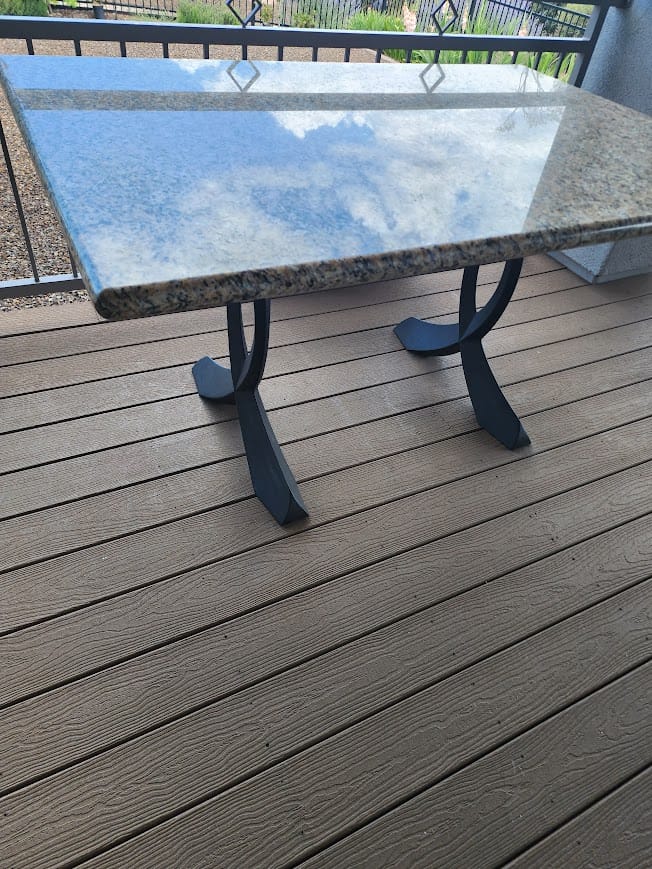Customer photo review of 418 Curva 28" H Dining Table Curved Legs for Live Edge Wooden Slap