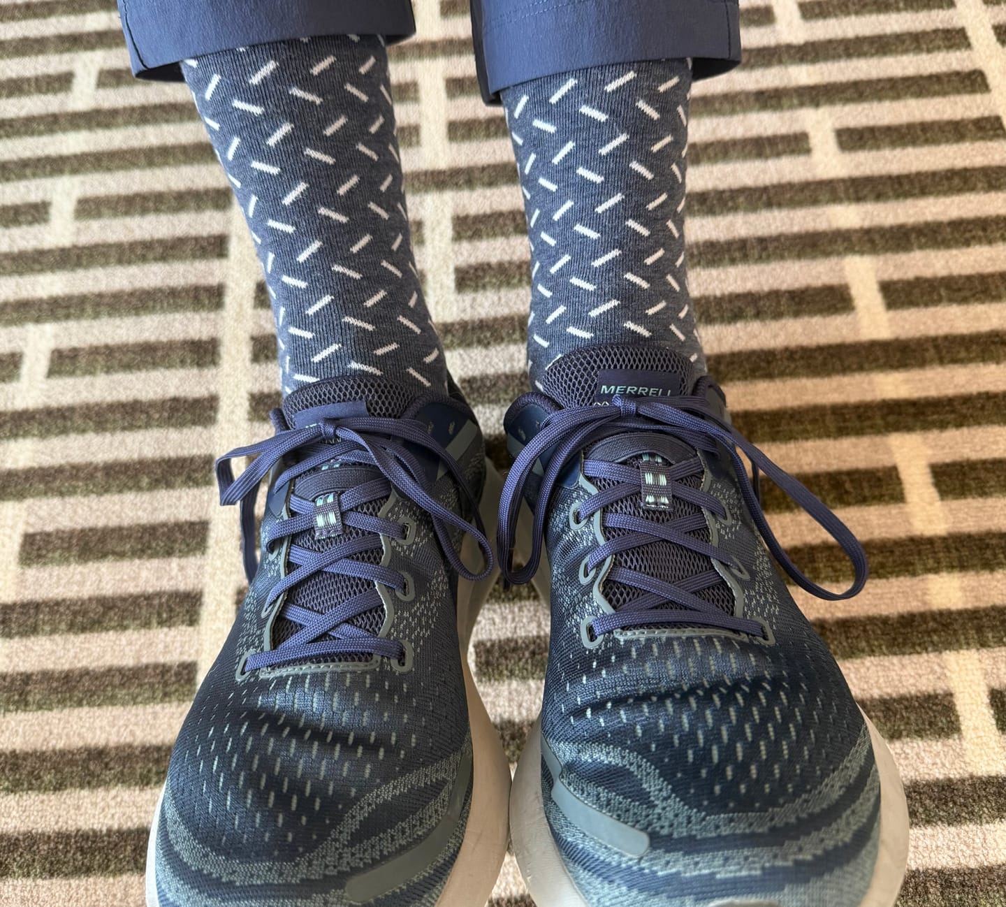 Customer photo review of Heathered Blue Sprinkles - A Heathered Blue Sock with a Contrasting Sprinkle Pattern