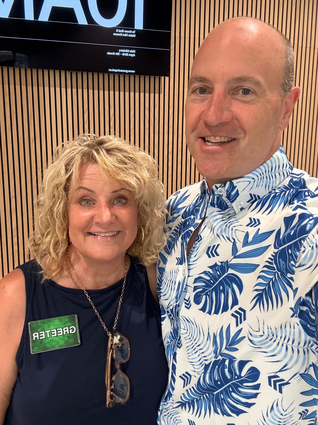 Customer photo review of 21 Pineapples "Blue Lagoon" Button Up Shirt