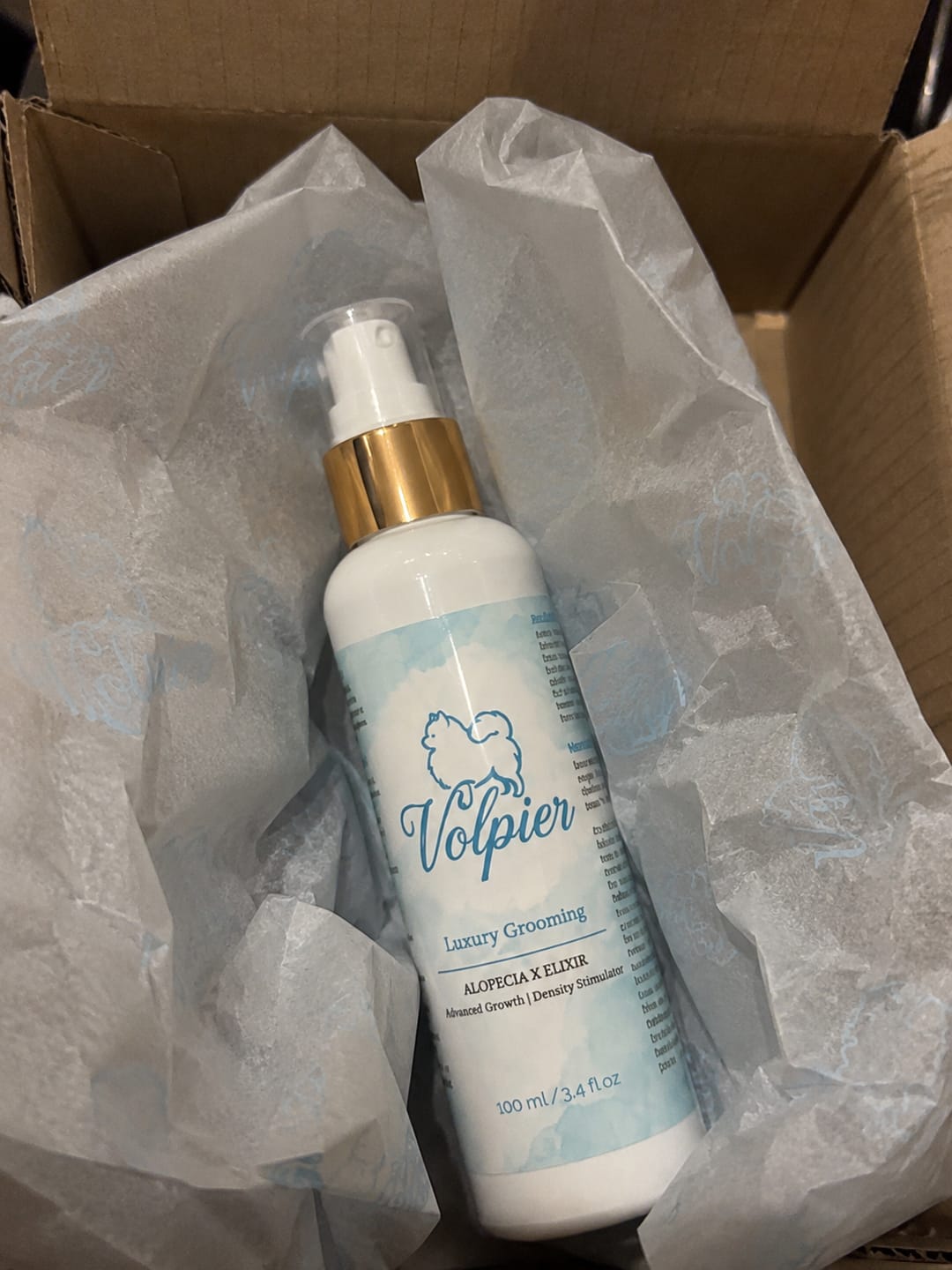 Customer photo review of 'Volpier Dermaluxe™' Lozione dermatologica avanzata per BSD, Alopecia X e rigenerazione del mantello