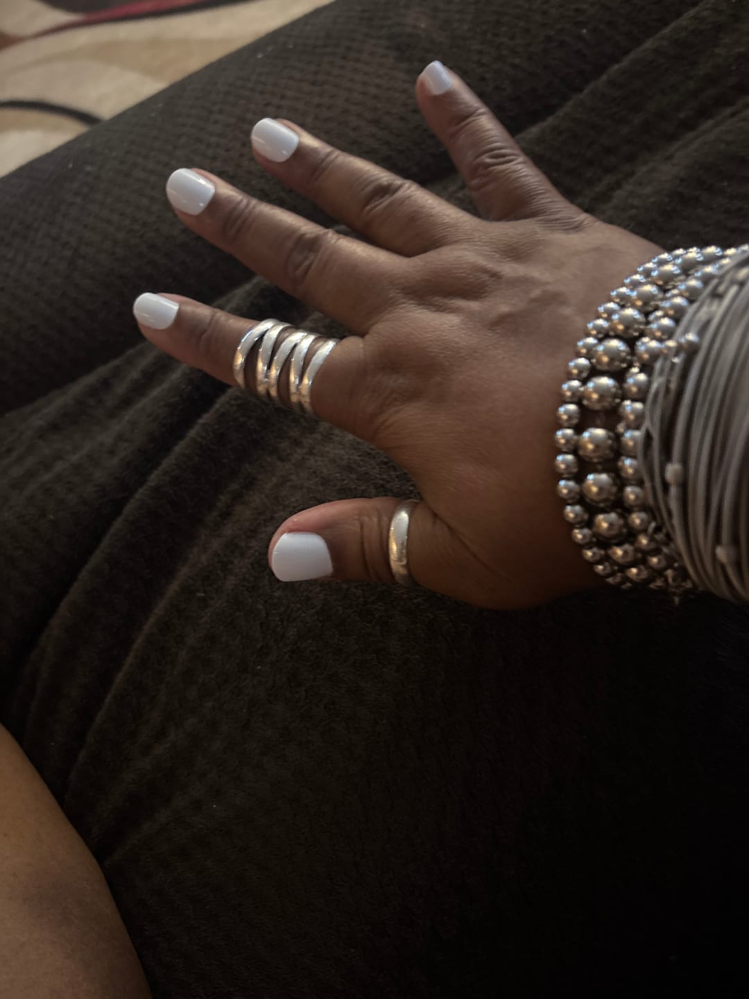 Customer photo review of Nakia Stainless Steel Beaded Bracelet