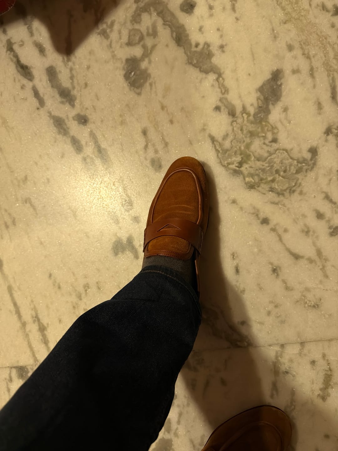Customer photo review of Suede Combination Loafers - Beige - Ultra-Flex