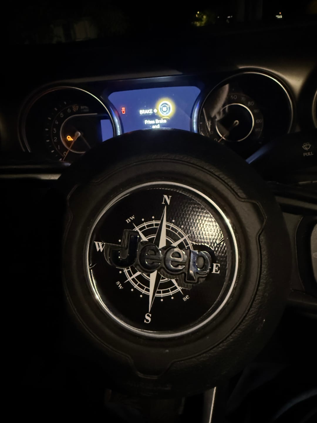 Customer photo review of Compass Steering Wheel Decal for Jeep