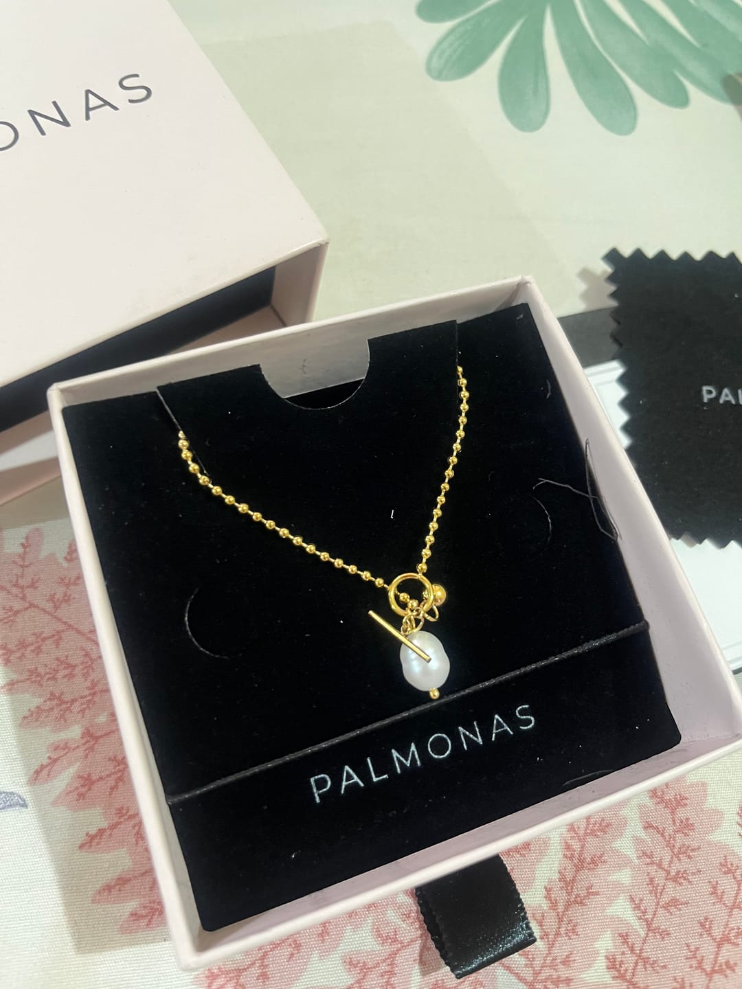Customer photo review of Dainty Beaded Pearl Chain