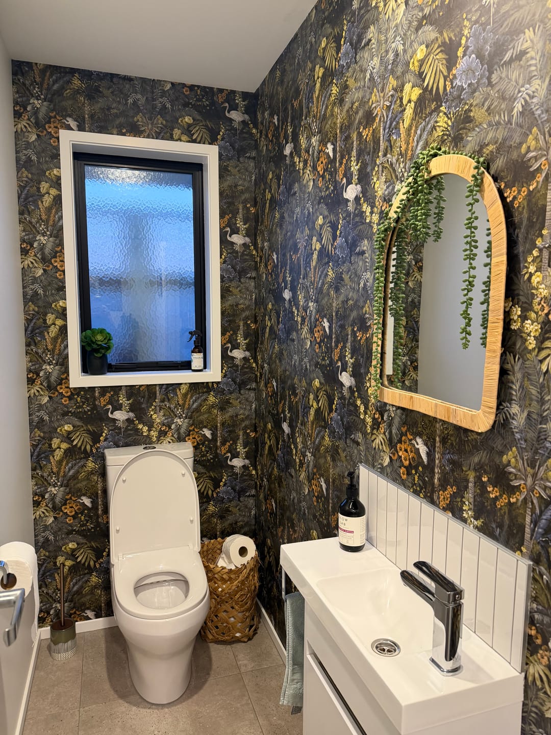 Customer photo review of Masoala Tropical Crane Wallpaper - Navy - Last 55 Rolls