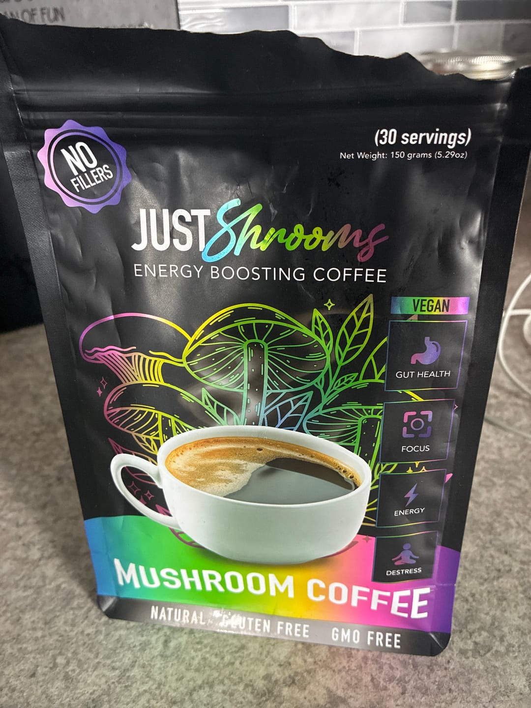 Customer photo review of Just Shrooms Mushroom Coffee