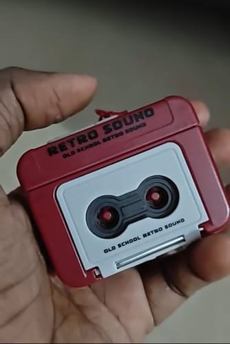 Customer photo review of Retro Voice Recorder Keychain