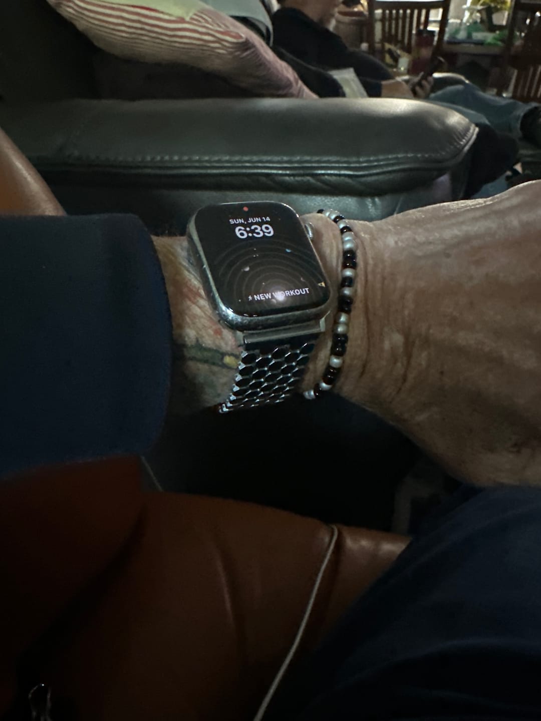 Customer photo review of Silver Honeycomb Luxury Apple Watch Strap