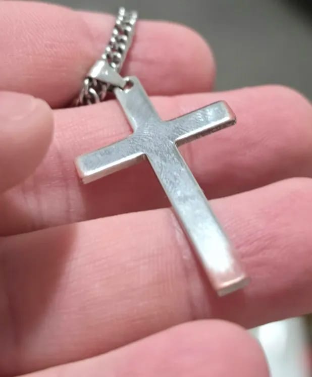 Customer photo review of Classic Stainless Steel Cross Pendant Necklace For Women Men Link Chain Charm Necklace Cool Boys Girls Punk Hip Hop Jewelry Gift