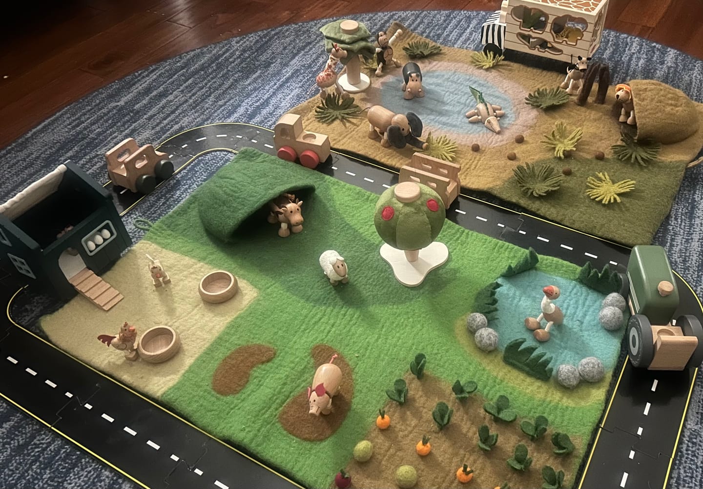 Customer photo review of Large Farm Play Mat Playscape