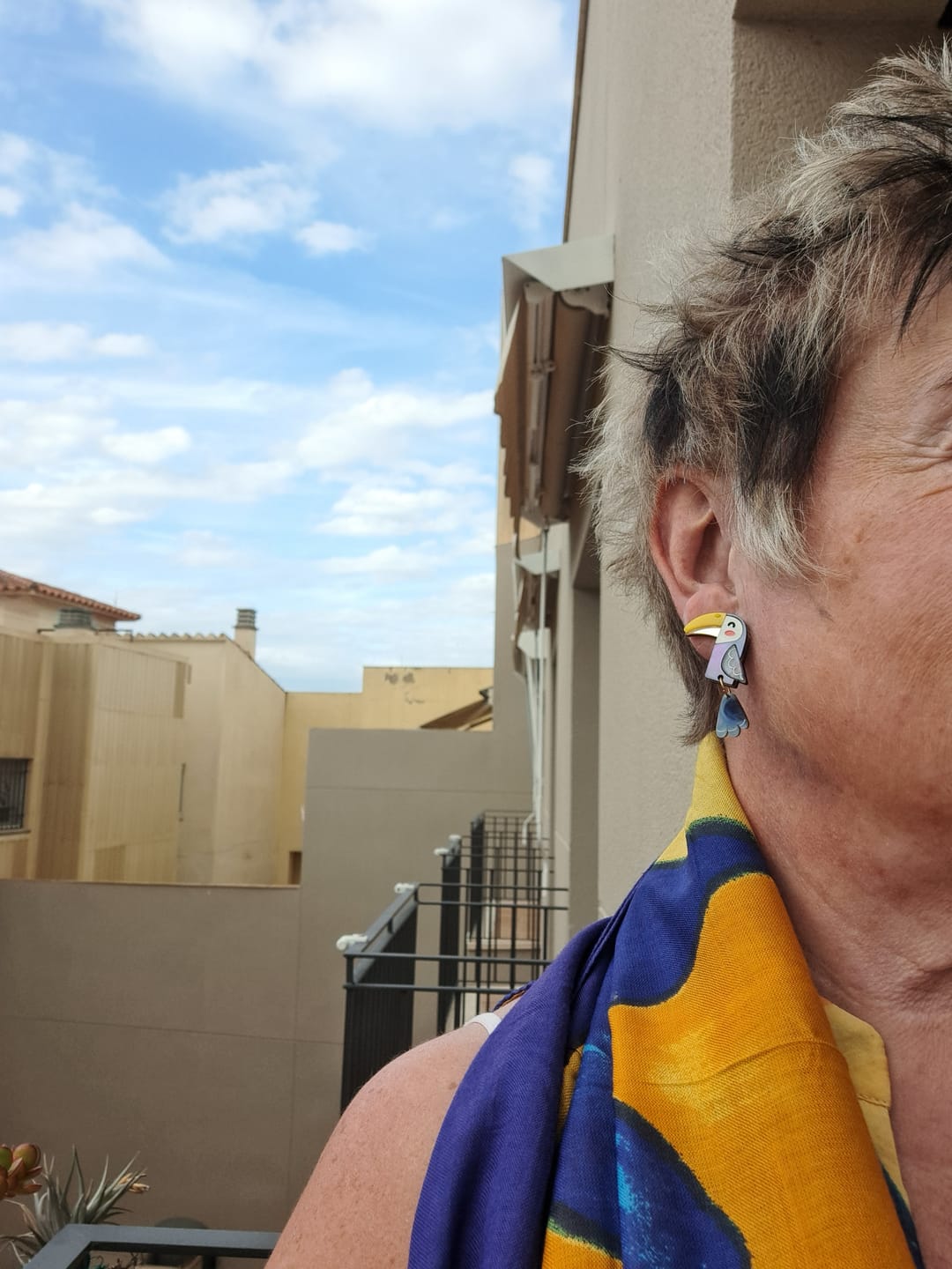 Customer photo review of Toucan Earrings