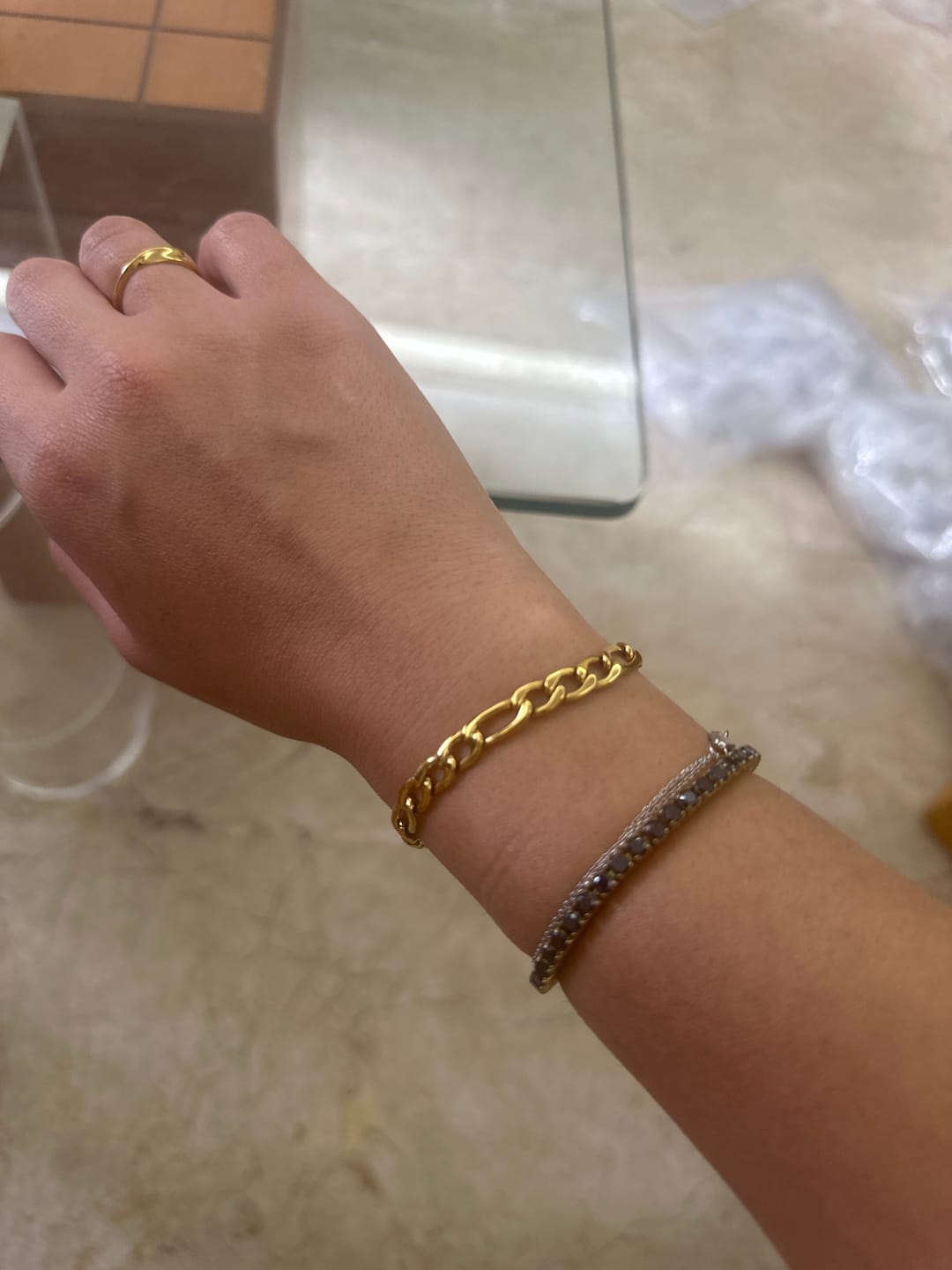 Customer photo review of Figaro Bracelet