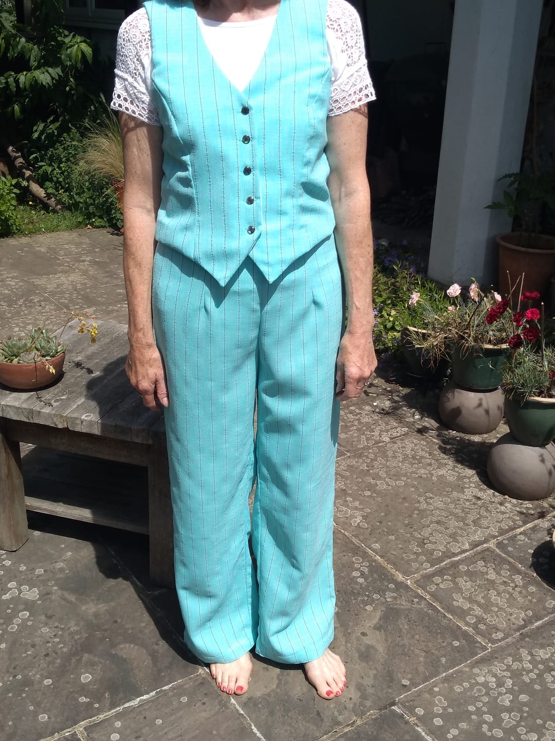 Customer photo review of Linear Weave Suiting Fabric