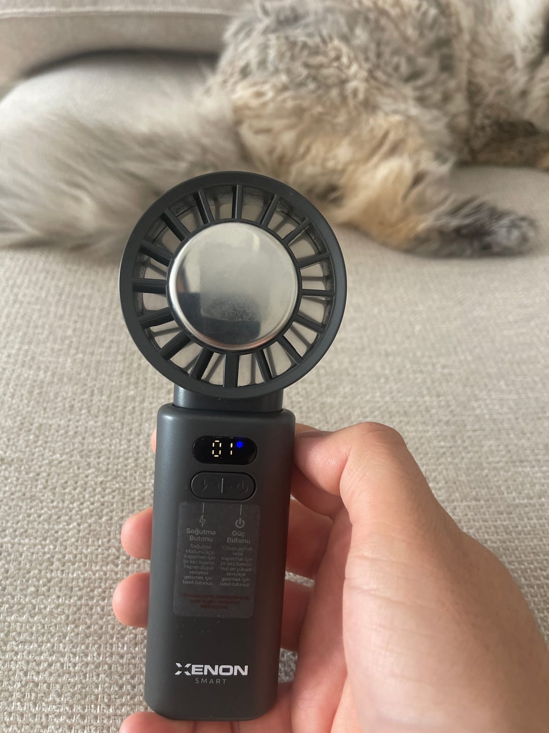 Customer photo review of El Vantilatörü | Peltier Soğutma, 100 Kademe, 3600mAh, 8300 RPM, USB-C, Askılı, Gri (X6111)
