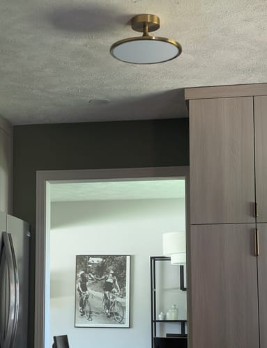 Customer photo review of Modern Simple Brass Round Dimmable LED Semi Flush Mount