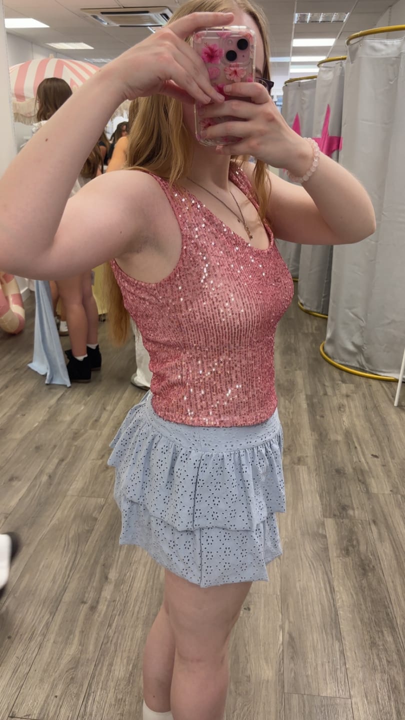 Customer photo review of Lily Embroidered Skort - Pale Blue