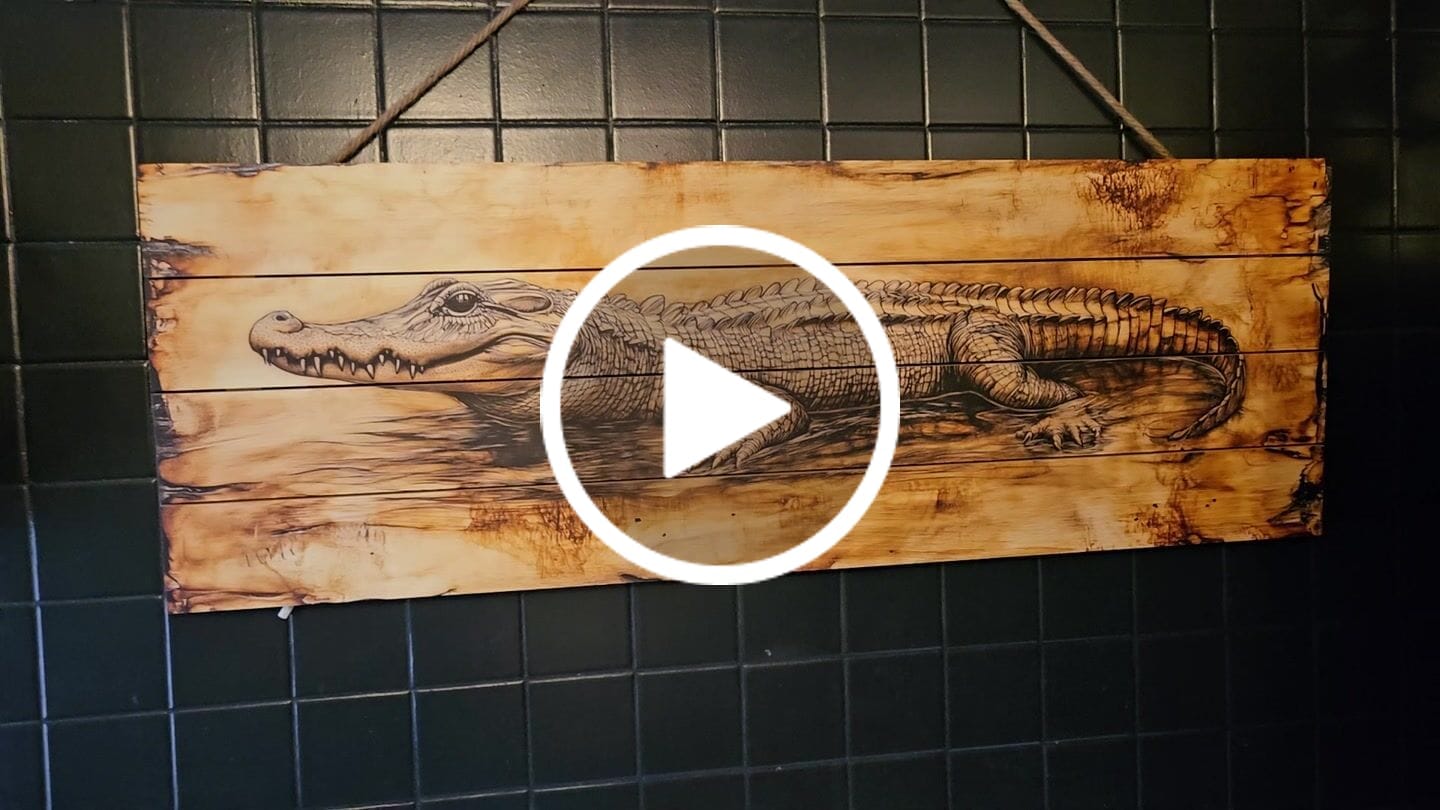 Customer video review of Alligator Long Horizontal Distressed Wood Wall Art