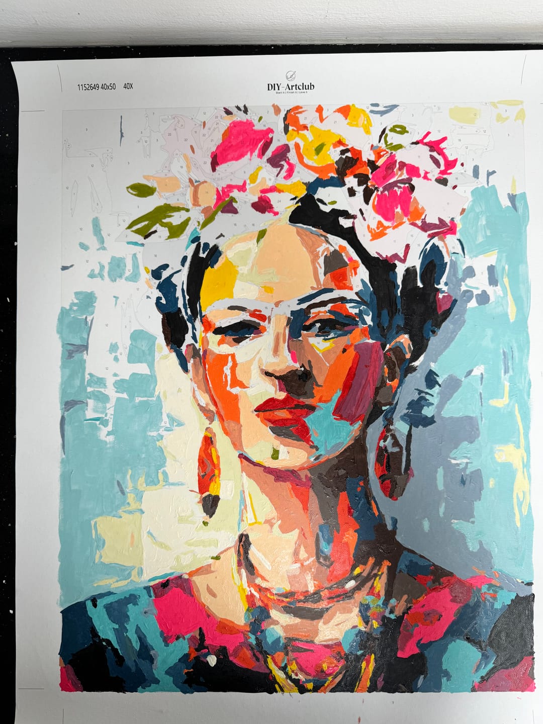 Customer photo review of Expressive Frida | Paint by Number