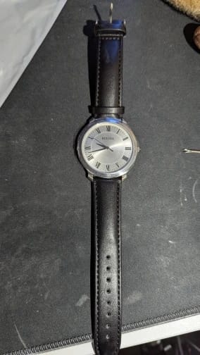 Customer photo review of Motorola Moto Watch Band, Soft Calfskin Leather Strap, Steel Buckle