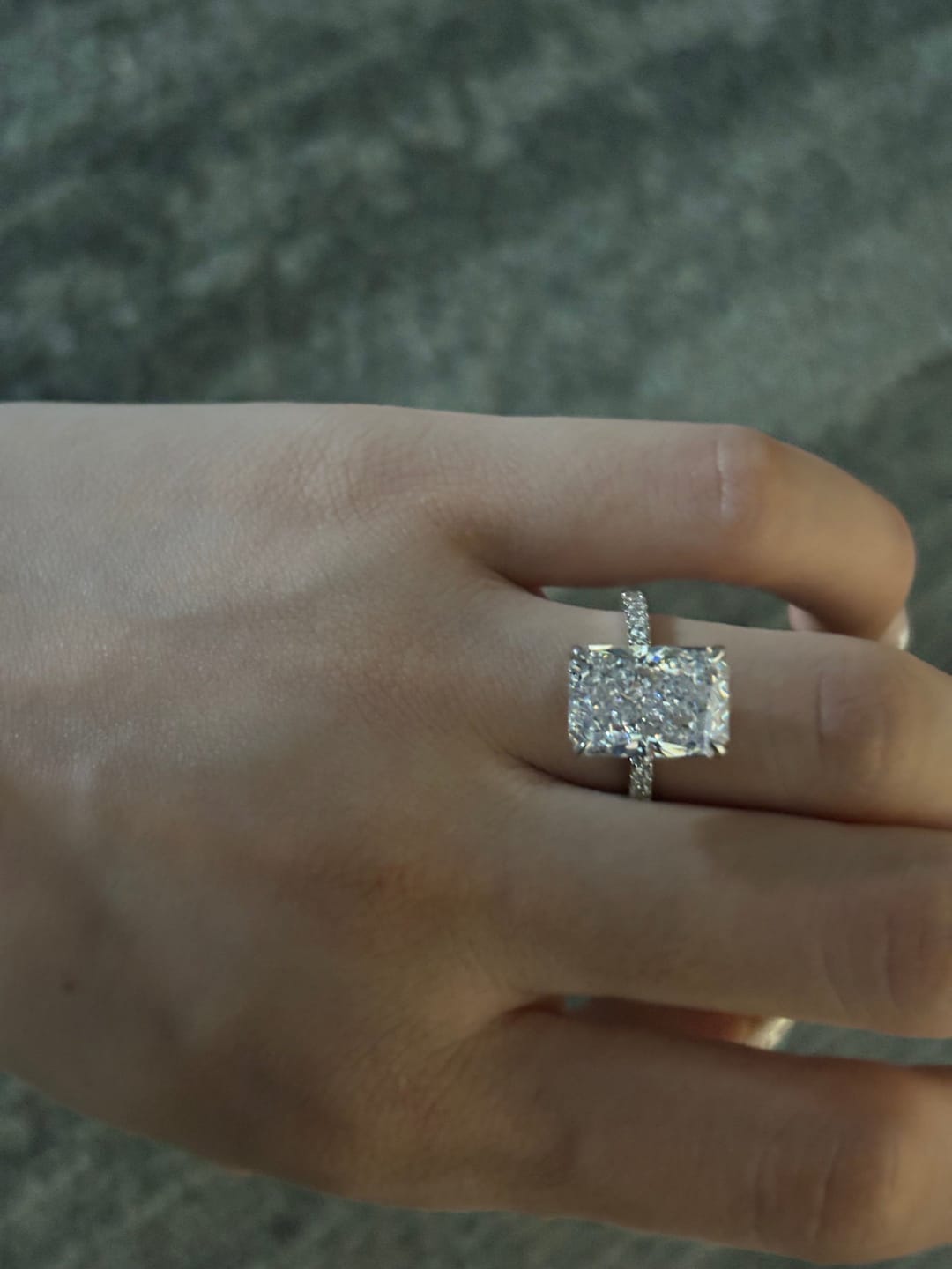 Customer photo review of S925 2.0Ct～7.0Ct Radiant Cut Engagement Ring Or Enhancer Wedding Set In Sterling Silver
