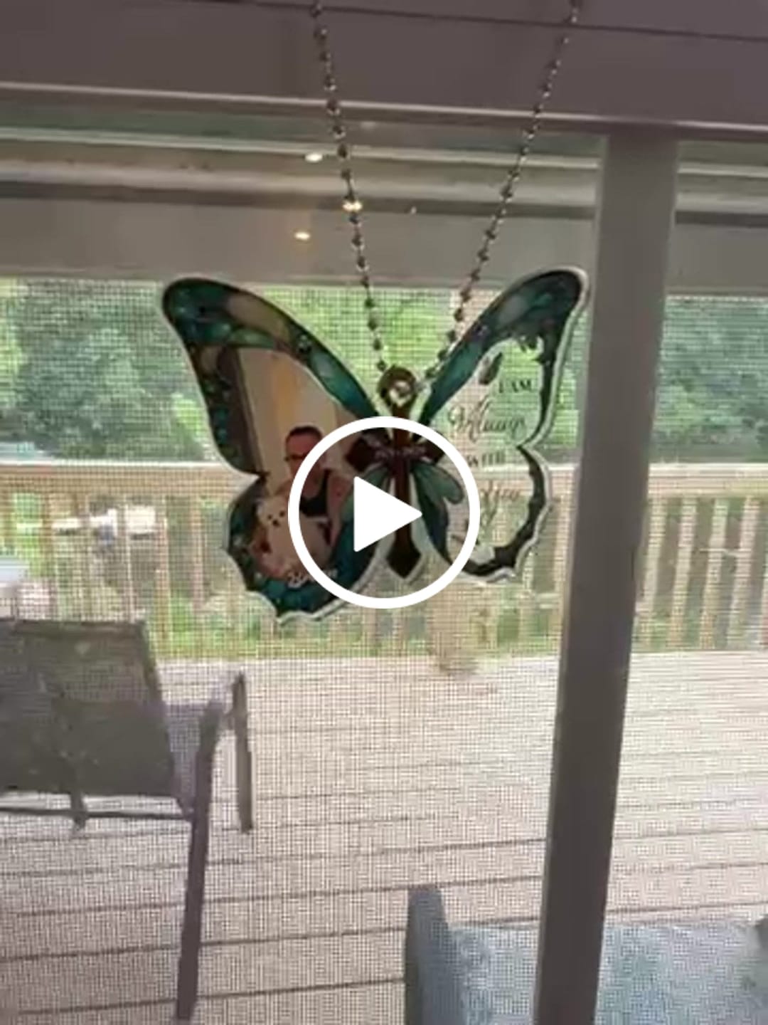 Customer video review of Personalized Memorial Butterfly Car Hanger with Photo – Always With You