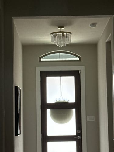 Customer photo review of Tiered Hammered Water Glass Round Semi Flush Mount