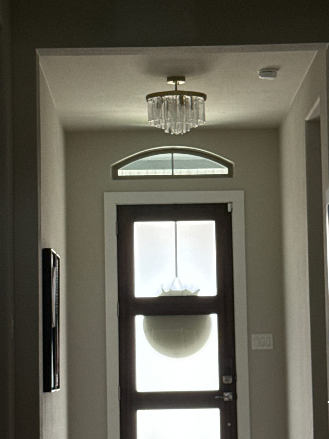 Customer photo review of Tiered Hammered Water Glass Round Semi Flush Mount