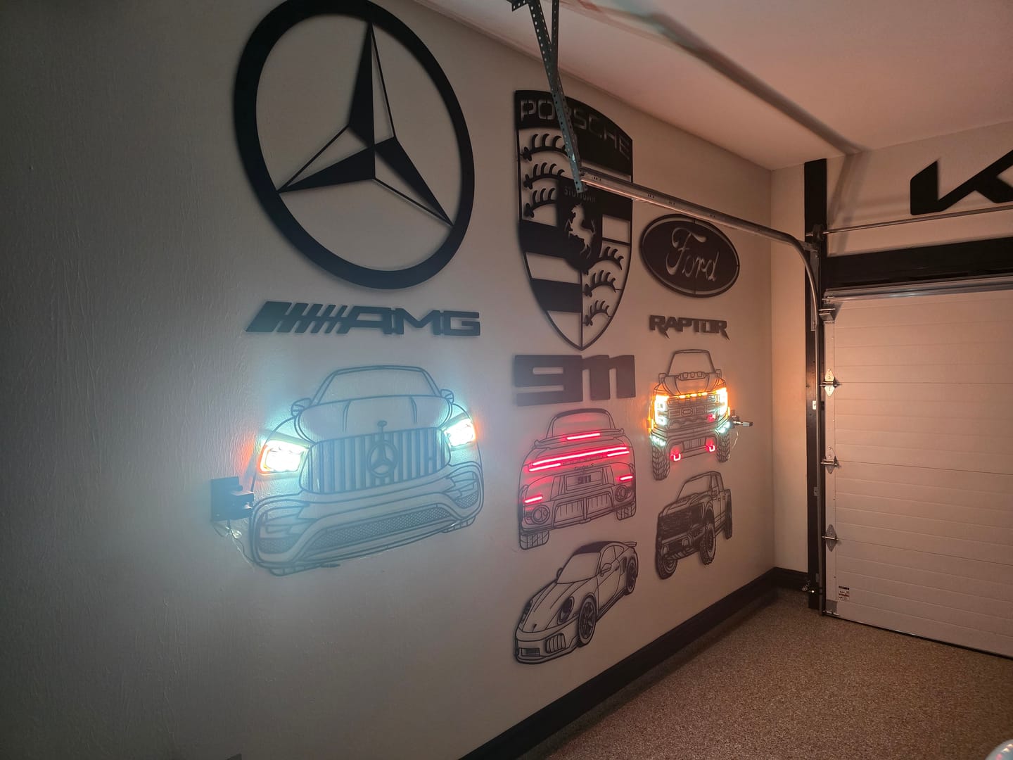 Customer photo review of Your Personalized Metal Neon Car Wall Art - MTN0112