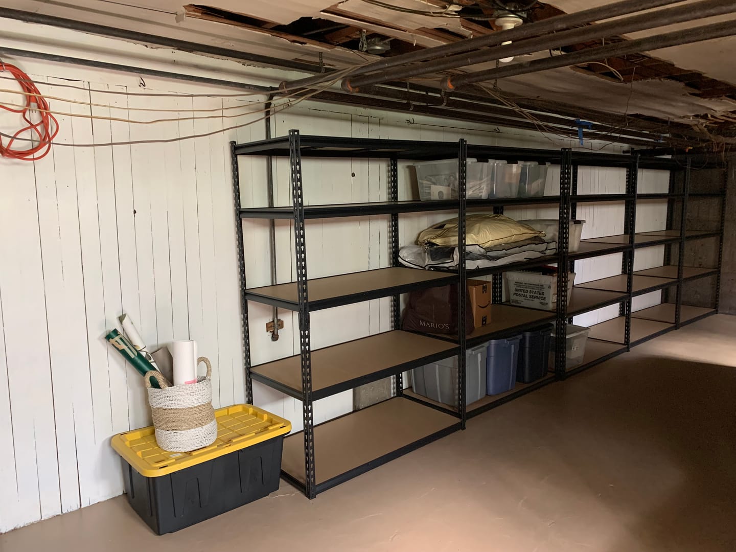 Customer photo review of Reibii 48.2" W x 24" D Heavy Duty Garage Shelving Units Load 3000LBS, Adjustable Steel Shelves for Garage Basement Warehouse