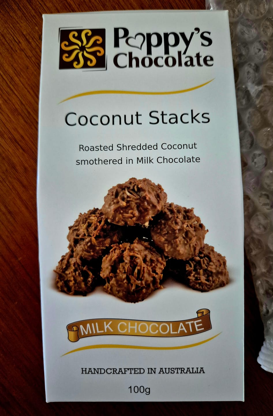 Customer photo review of Milk Chocolate Coconut Stacks 100g
