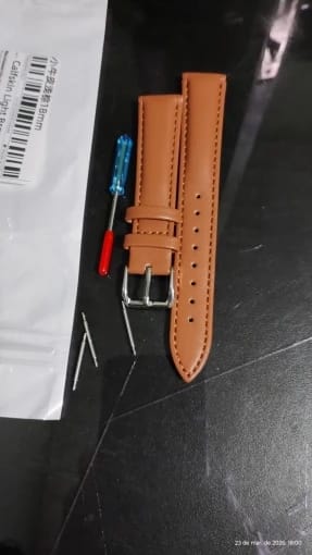 Customer photo review of Motorola Moto Watch Band, Soft Calfskin Leather Strap, Steel Buckle