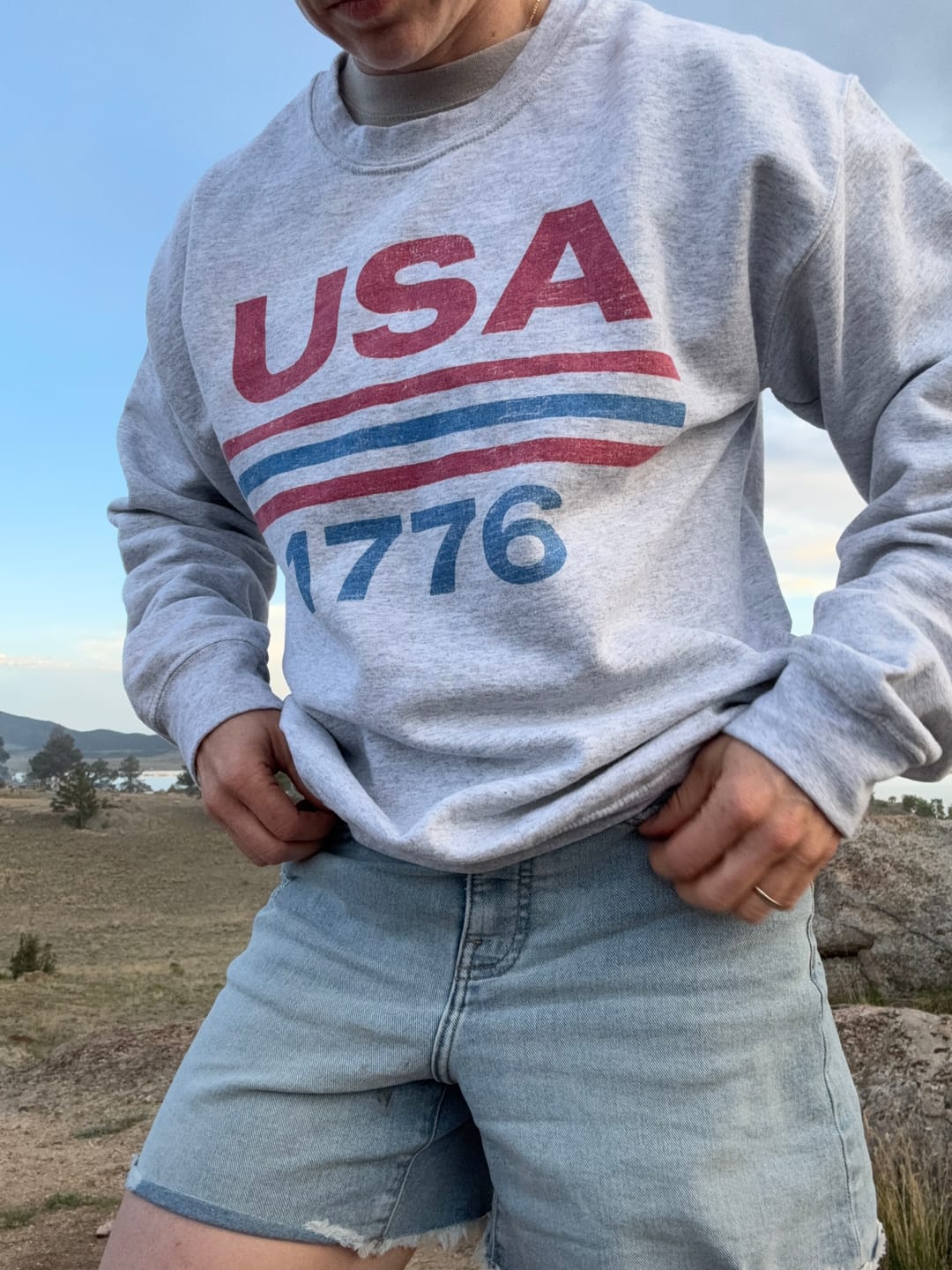 Customer photo review of USA Est 1776 Oversized Graphic Sweatshirt