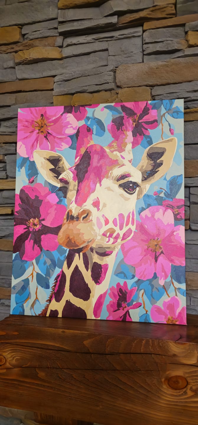 Customer photo review of Purple Giraffe | Paint by Number