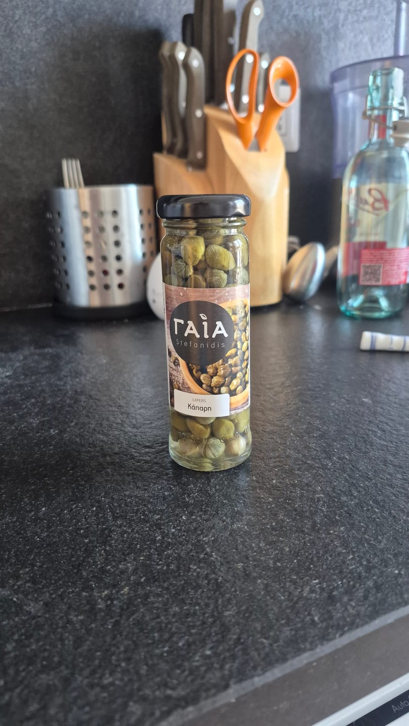 Customer photo review of Caper Flowers in Brine & Vinegar – Hand-Picked Mediterranean Capers (105g Jar)
