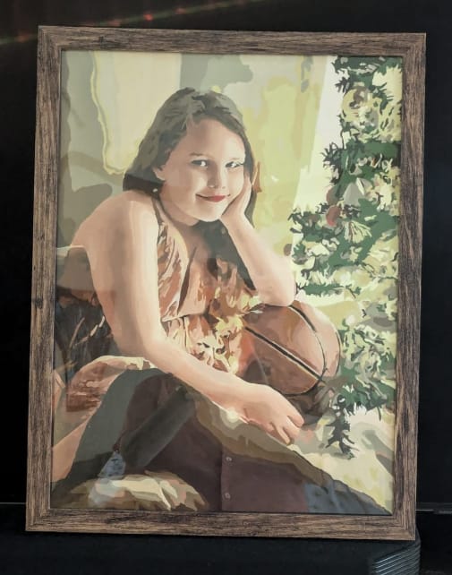 Customer photo review of Custom Paint By Numbers - Personalized Portraits Art