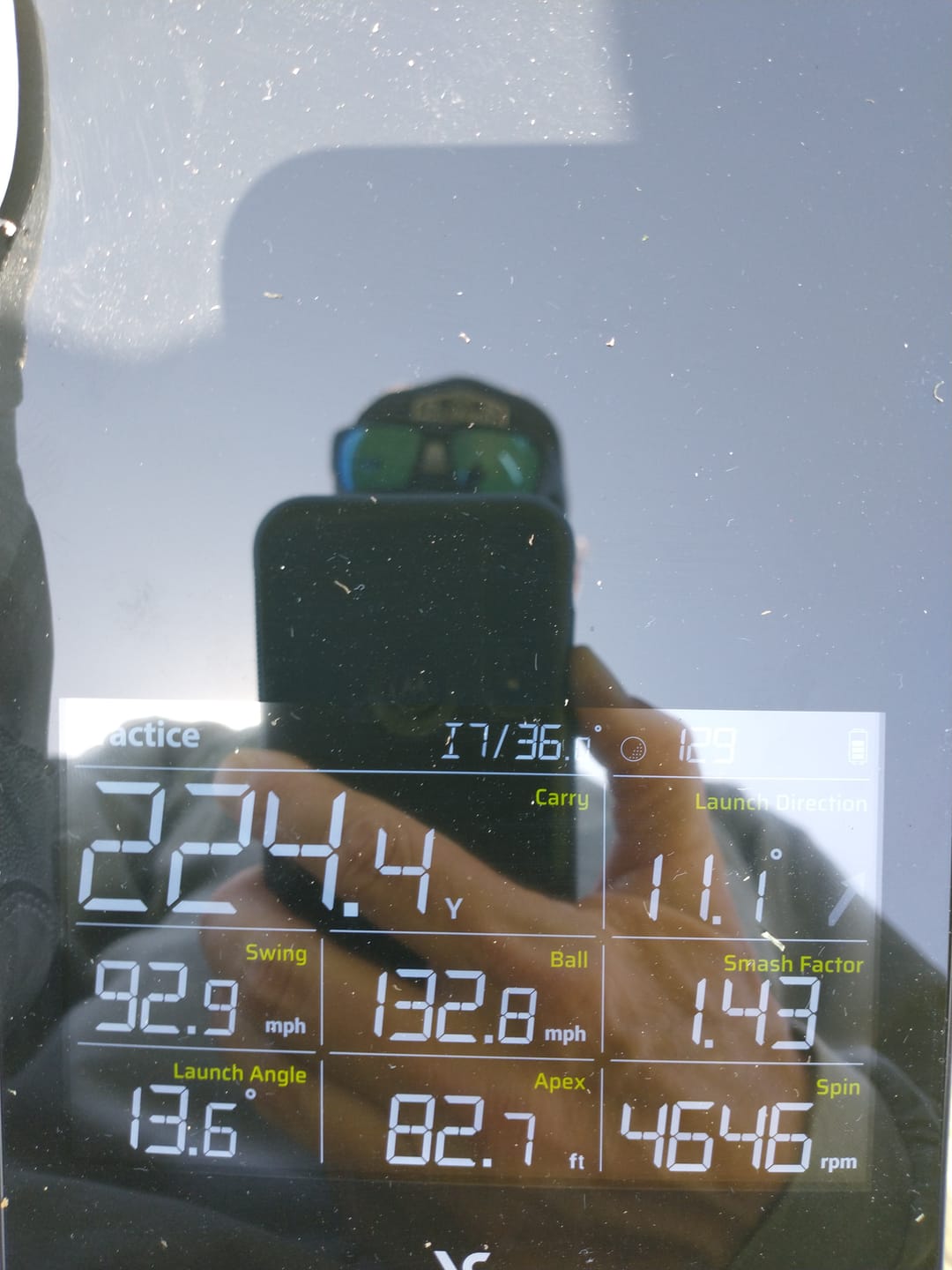 Customer photo review of Swing Caddie SC4 PRO Golf Launch Monitor/Driving Range Simulator with Alignment Stand