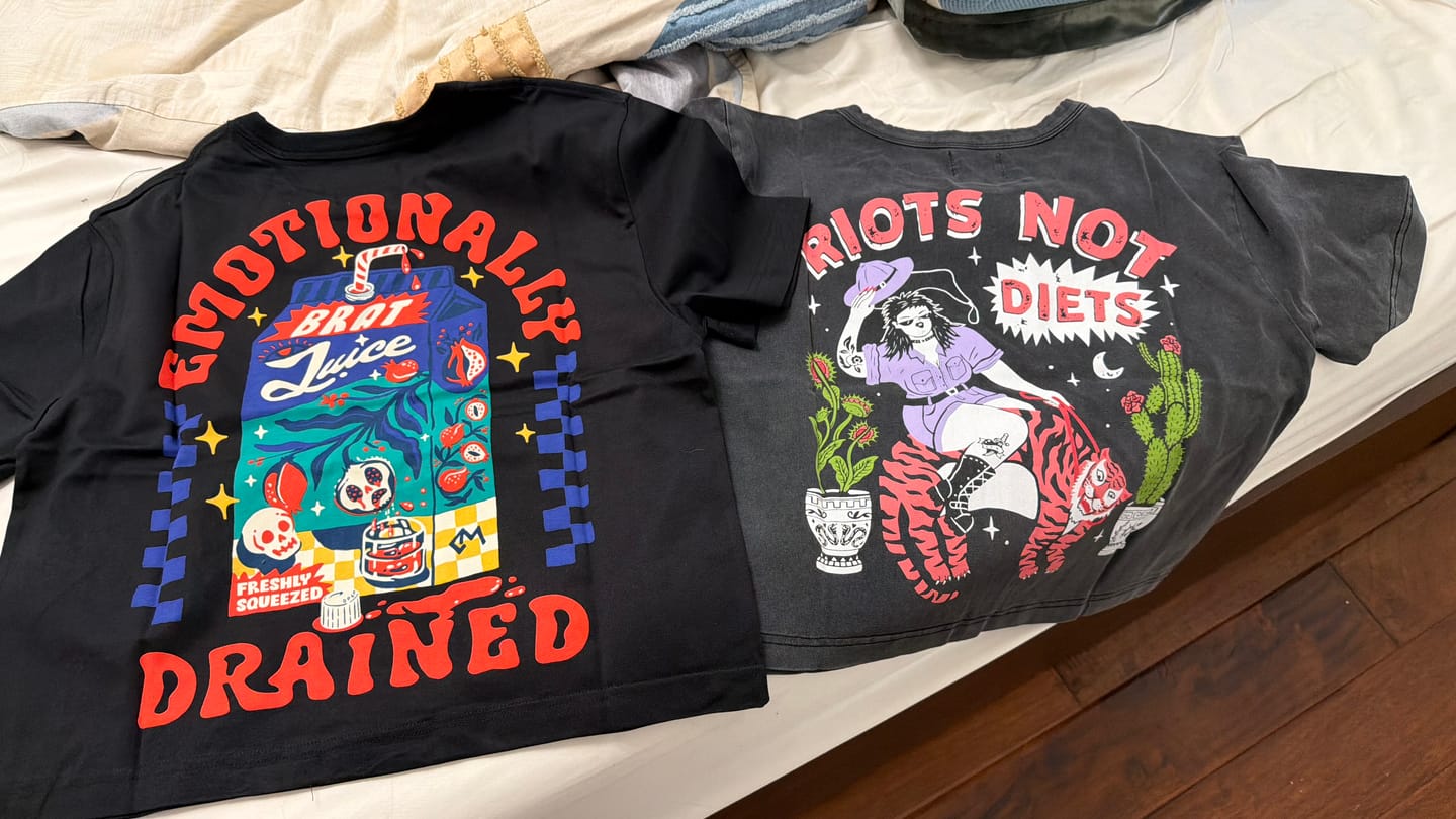 Customer photo review of Riots Not Diets T-Shirt