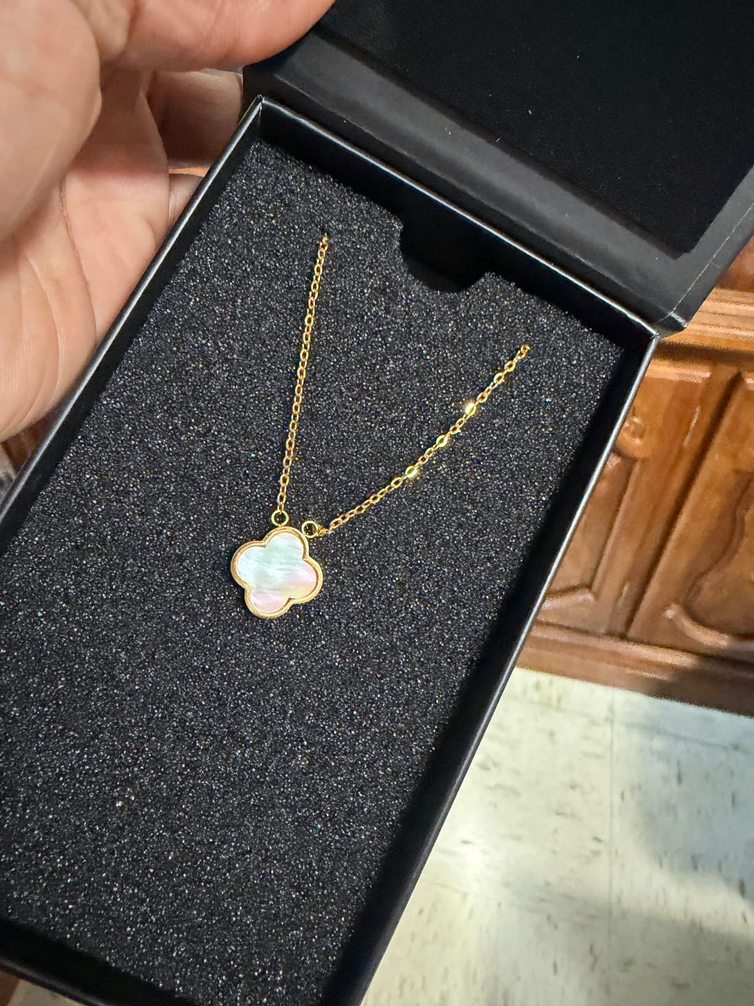 Customer photo review of Feelin' Lucky Pendant Necklace