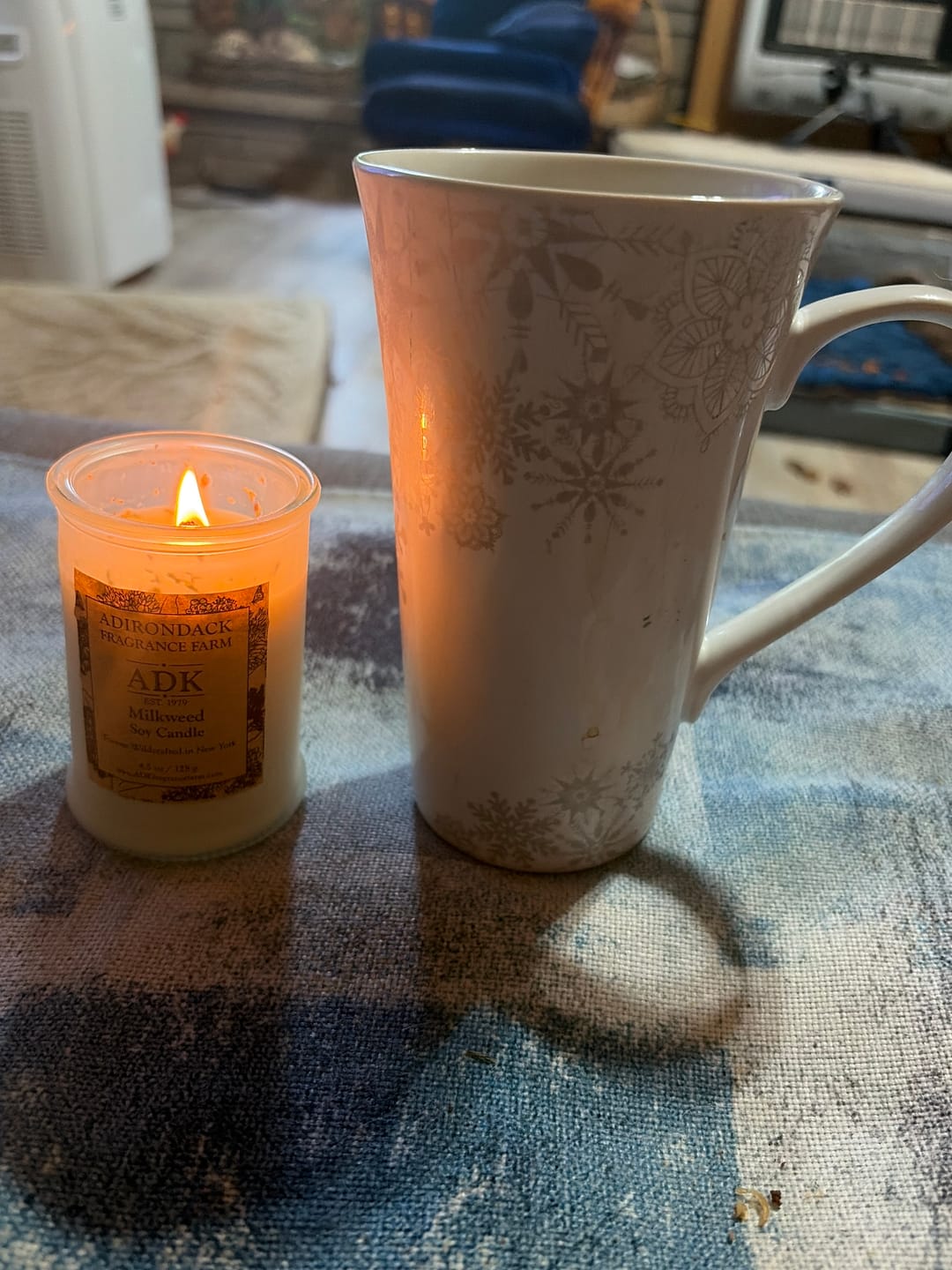 Customer photo review of Milkweed Soy Candle | Handmade Botanical Floral Home Fragrance