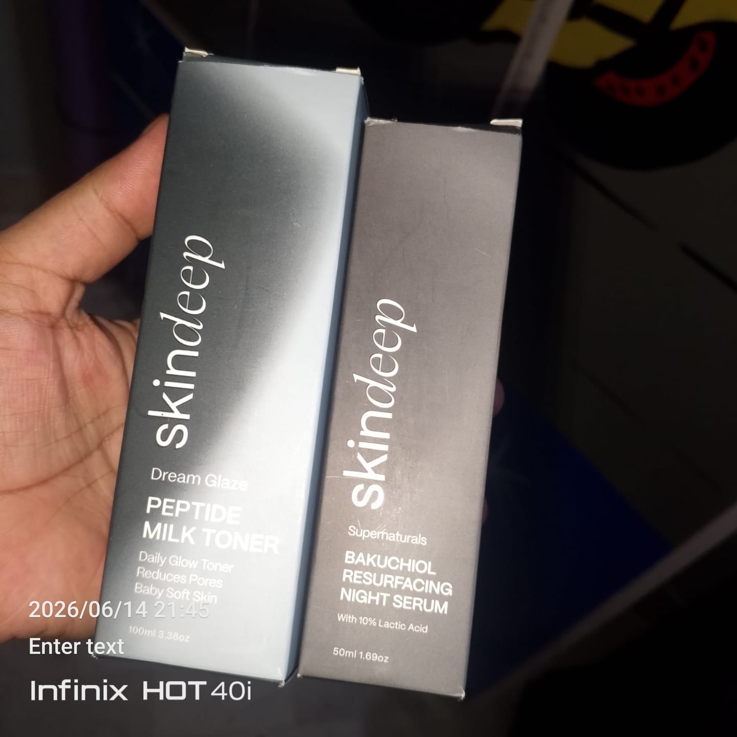 Customer photo review of BAKUCHIOL RESURFACING NIGHT SERUM - with 10% Lactic Acid