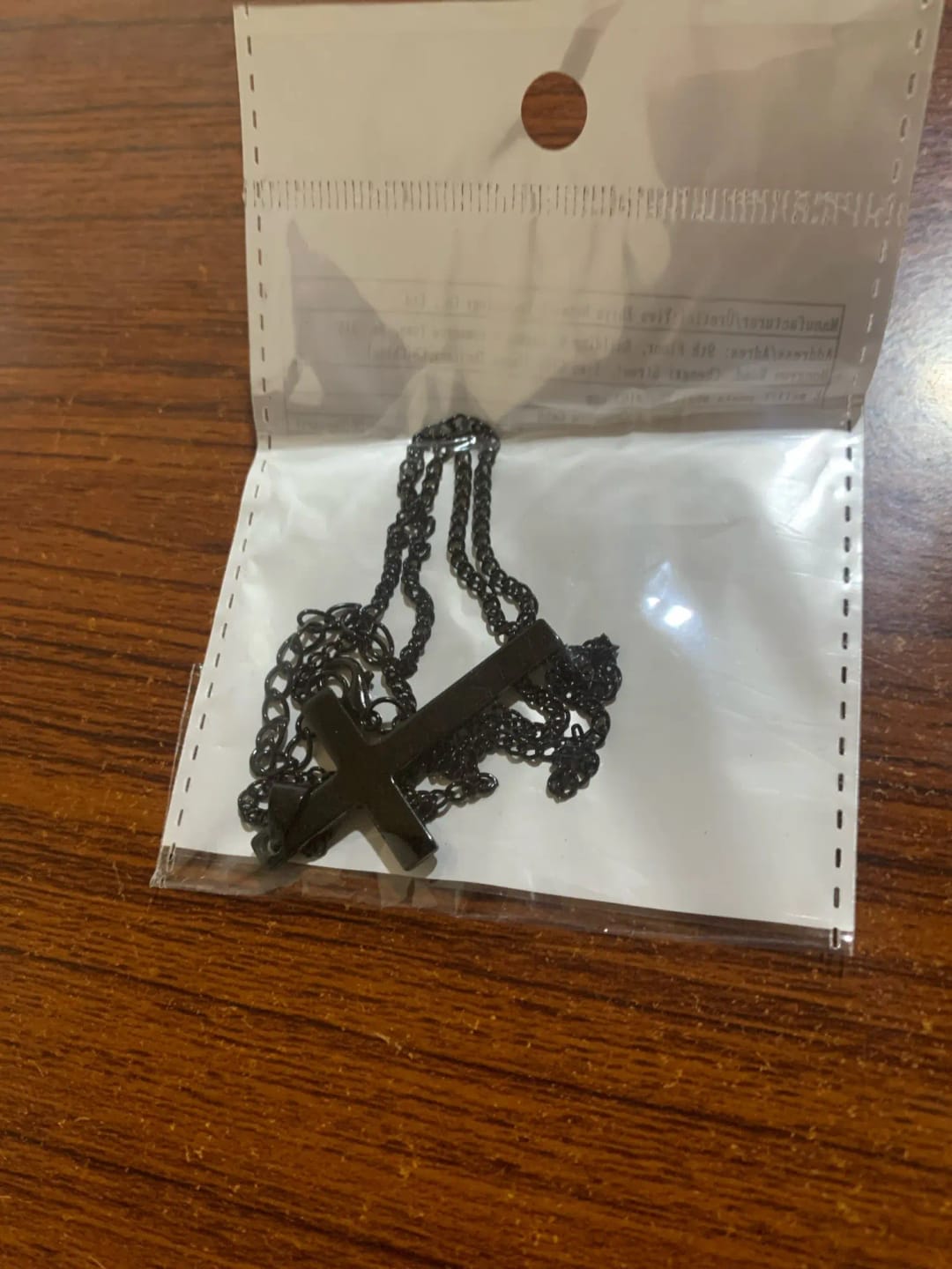 Customer photo review of Fashionable Stainless Steel Cross Pendant Necklace Men's And Women's Link Chain Handsome Boy And Girl Punk Hip-Hop Jewelry Gift