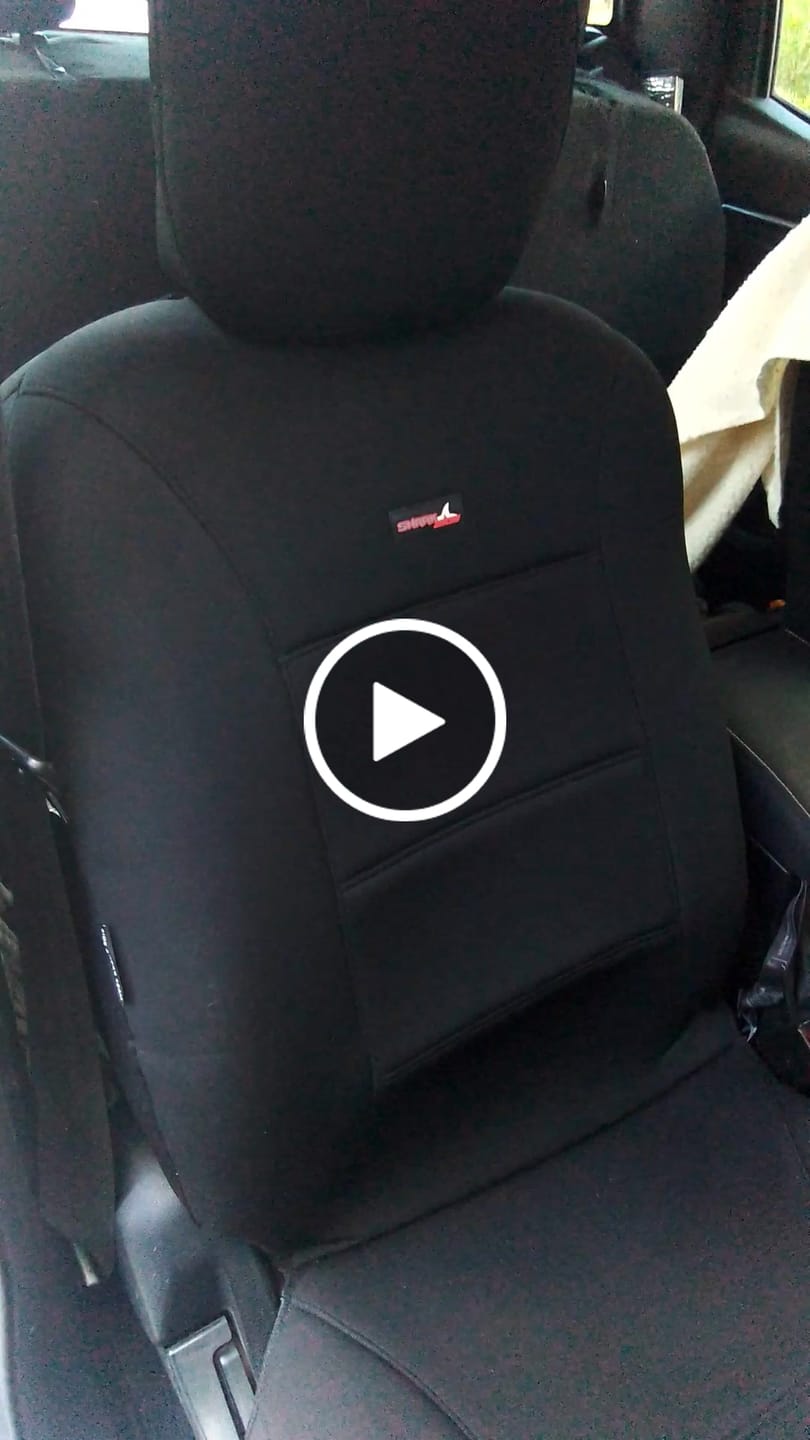 Customer video review of Sharkskin Neoprene Universal Front Seat Covers - Black