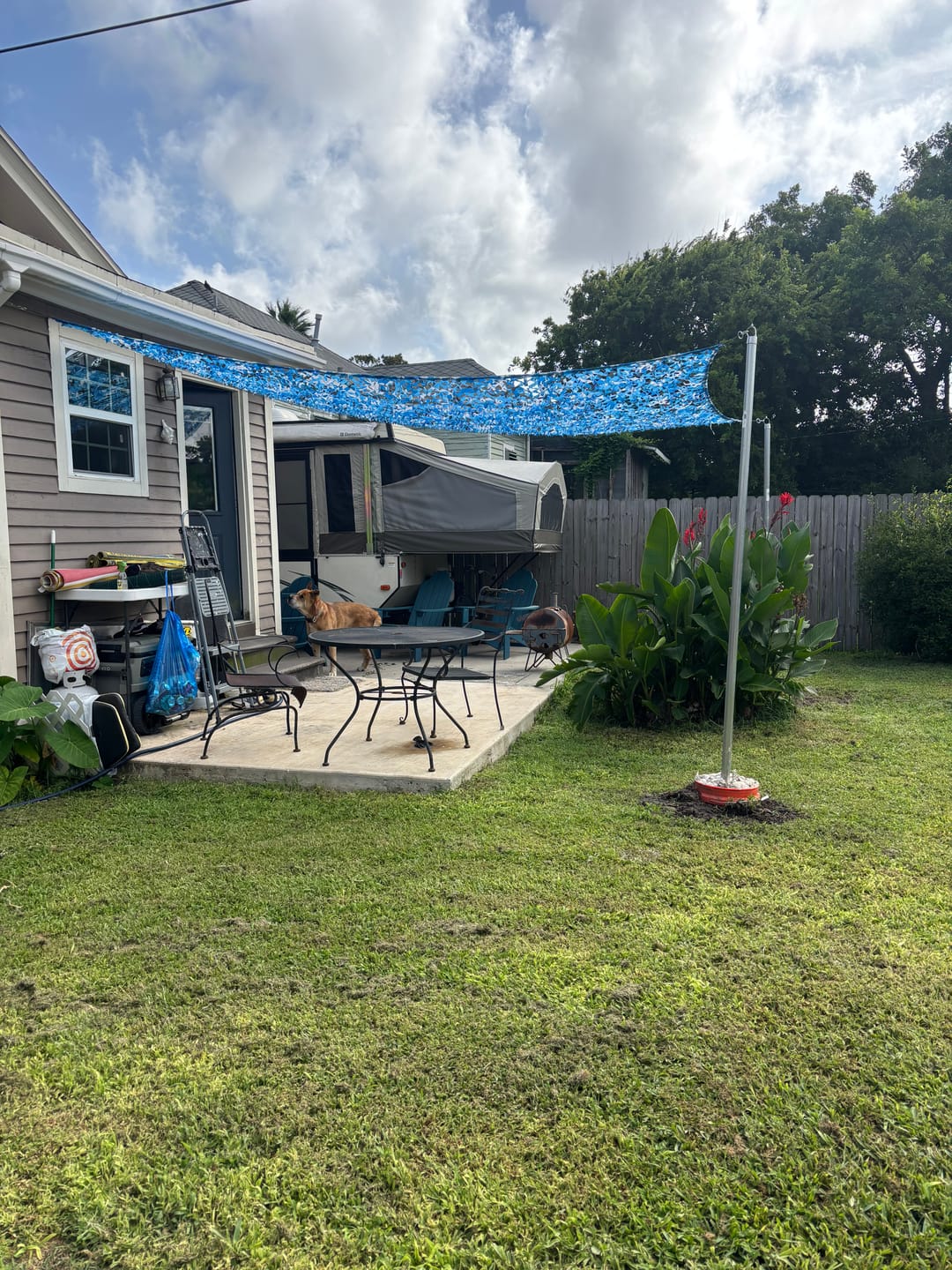 Customer photo review of Blue Camo Netting Sun Shade