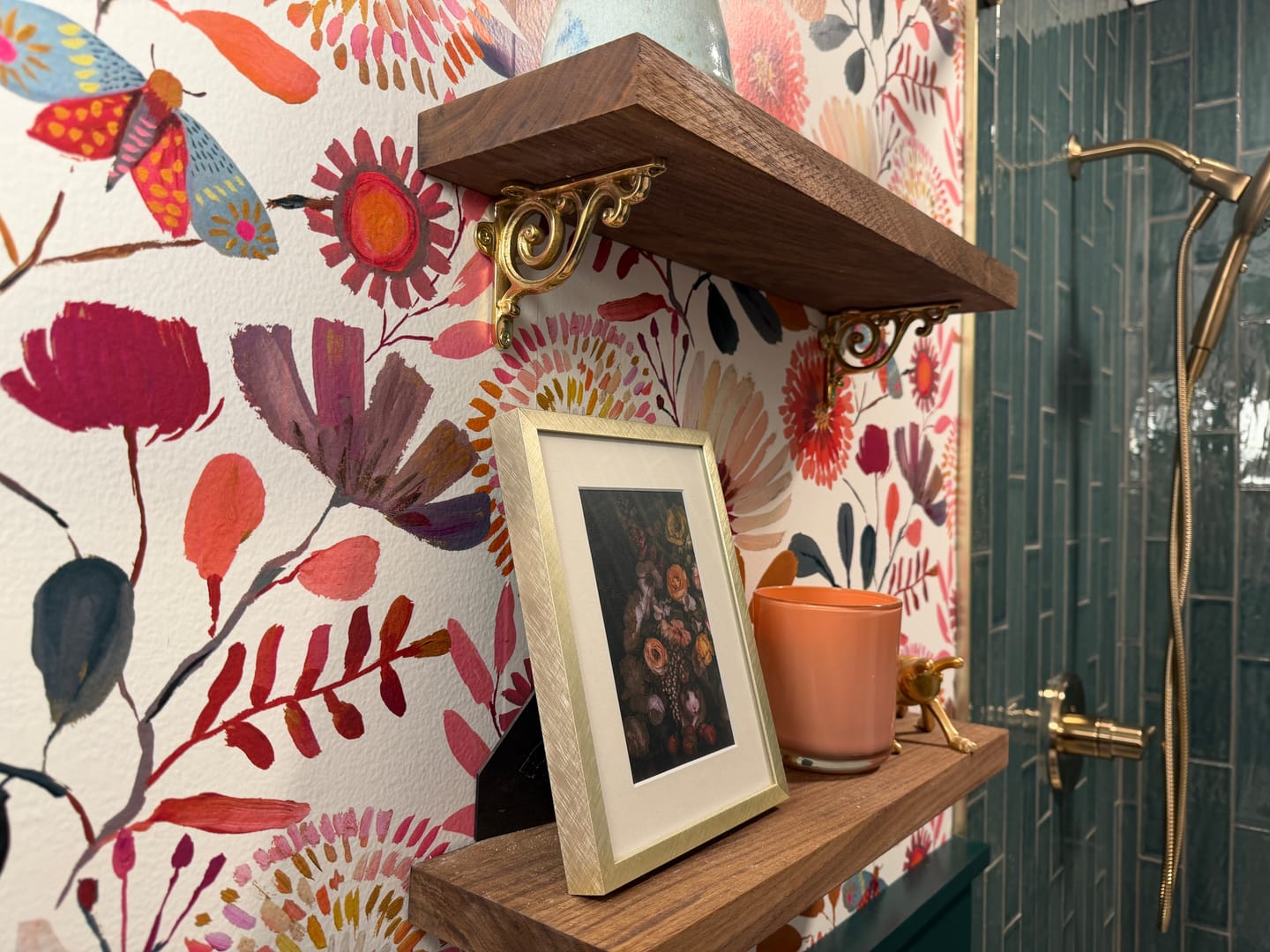 Customer photo review of Swirl Shelf Bracket - Unlacquered Brass Polished