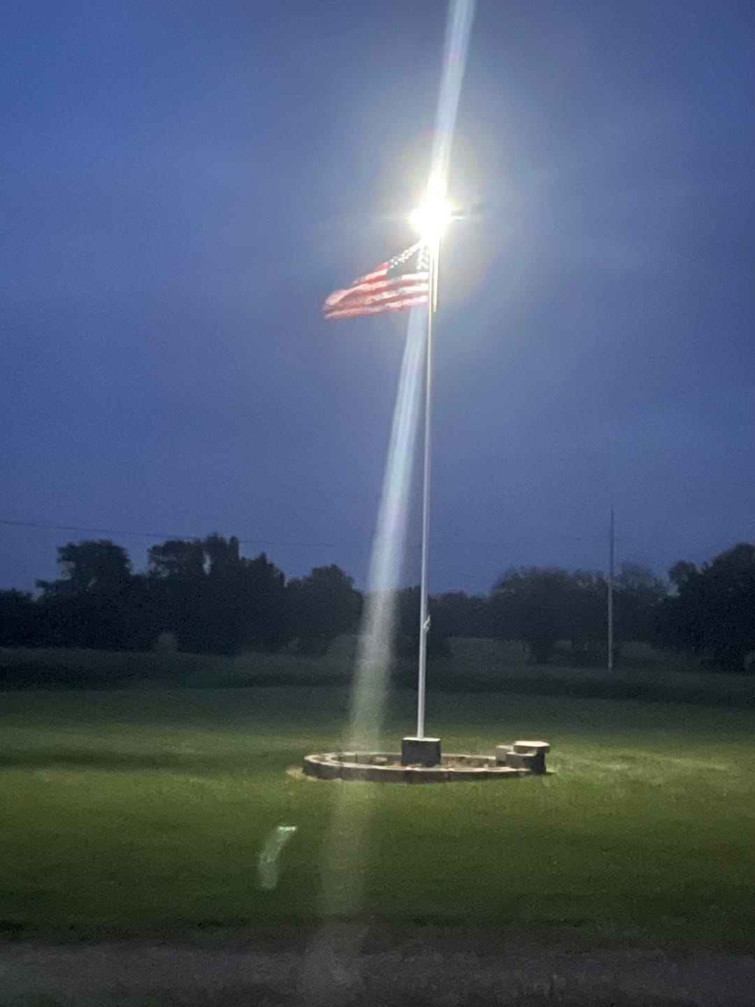 Customer photo review of Silver Solar Flagpole Top Light