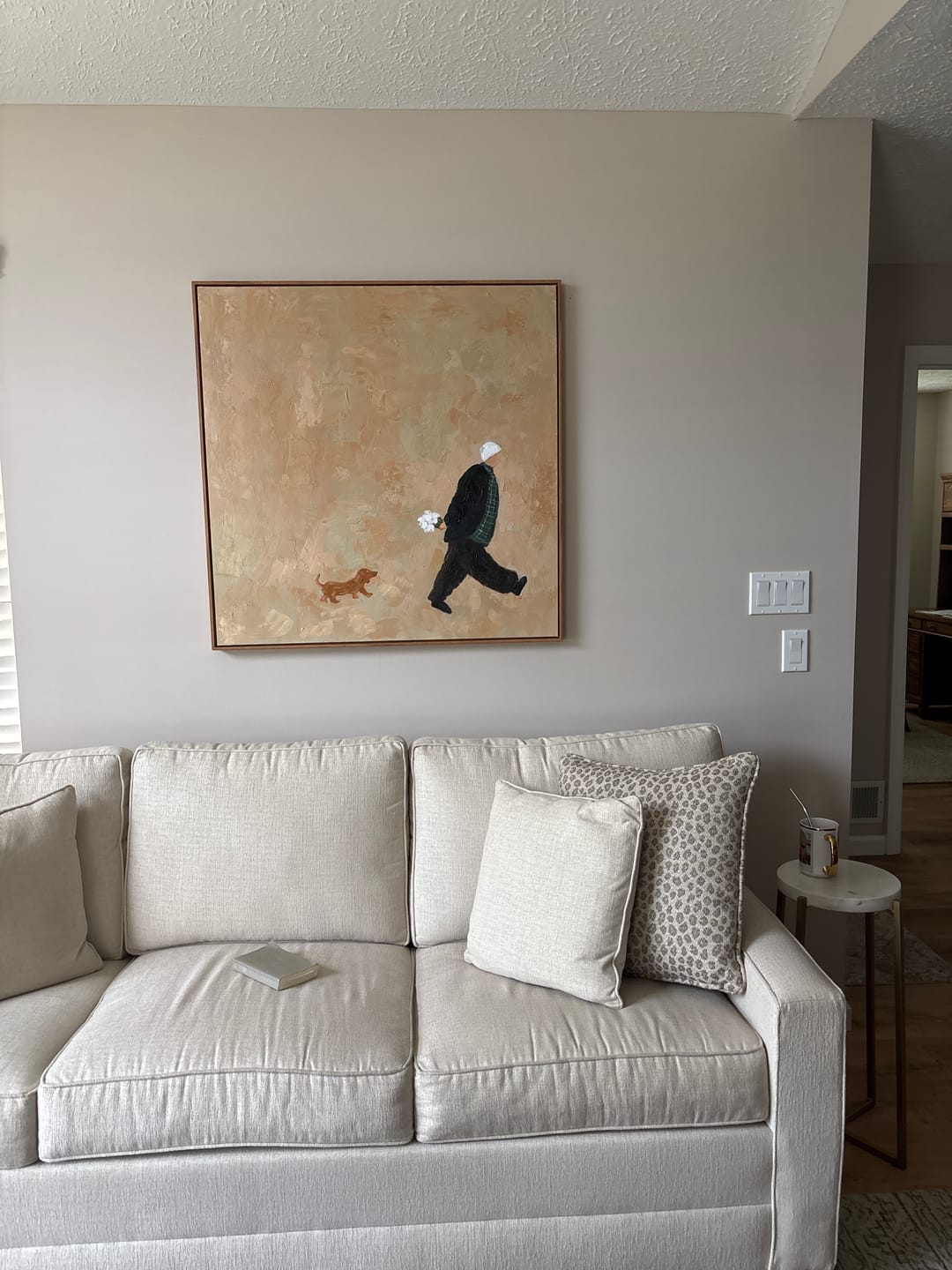 Customer photo review of Echoes of Simplicity – Modern Wabi-Sabi Textured Painting | Earthy Minimalist Hallway Art