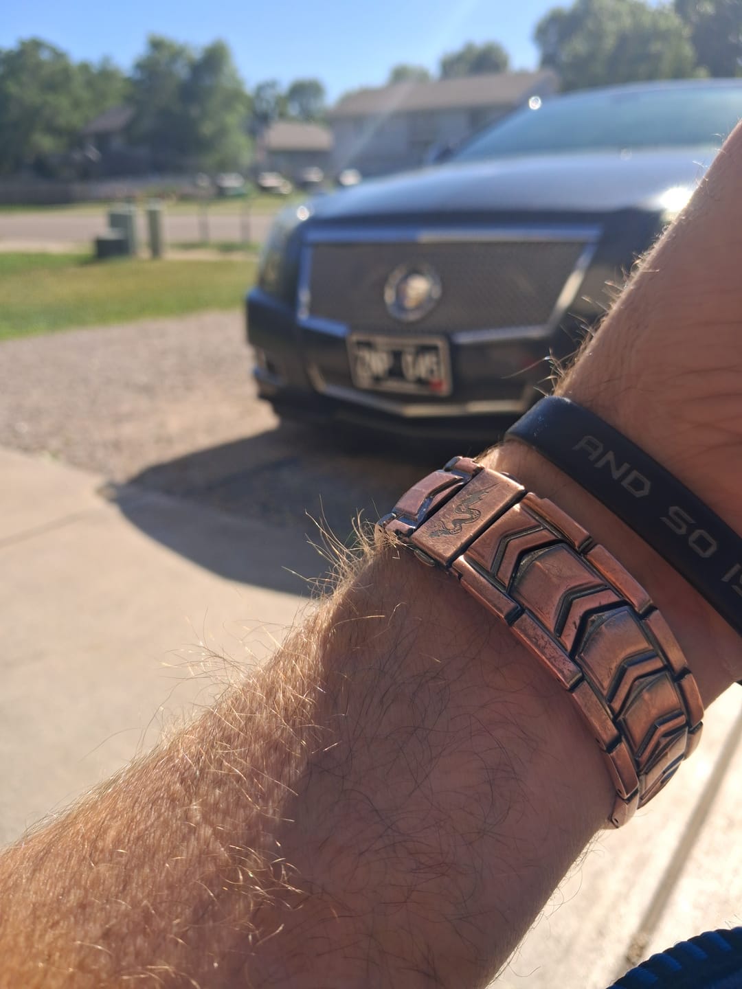 Customer photo review of Aegis Vortex Magnetic Copper Bracelet: Helps Pair Veterans With A Service Dog Or Shelter Dog